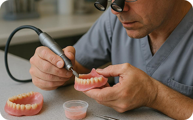 Denture reline in progress