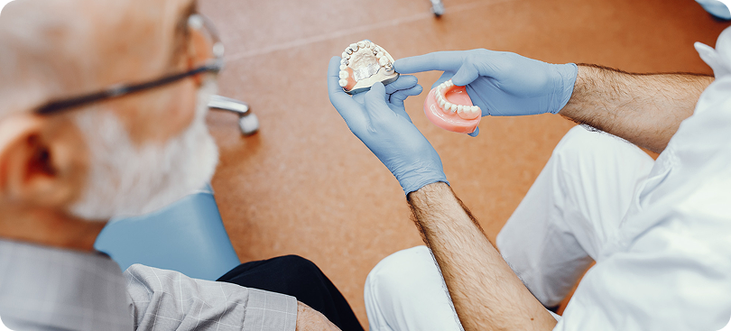 Implant supported dentures model